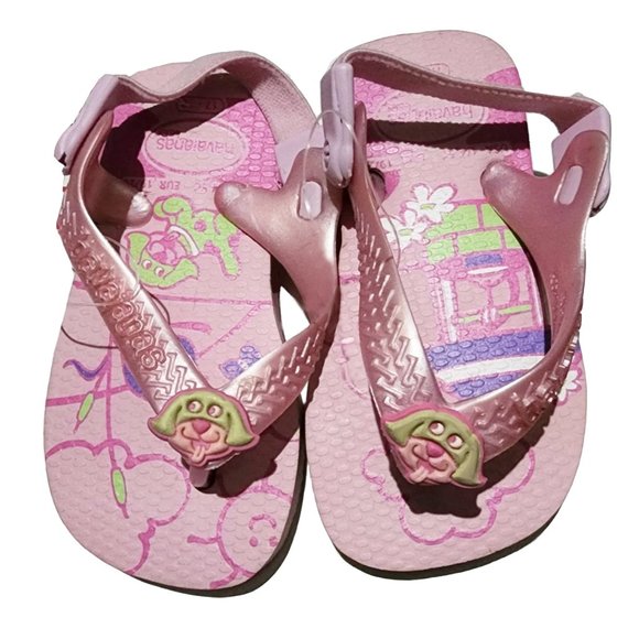NEW Havaianas Baby Rose Gold Dog Flip Flop Elastic Sling Back Open Toe Sandal - Picture 2 of 2